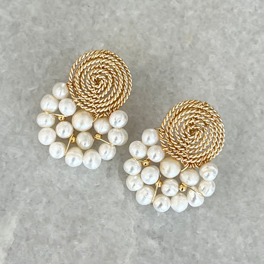 Pearl & Gold Handmade Earrings