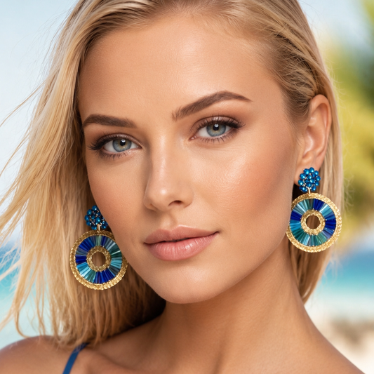 Vibrant Blue Artisan Earrings