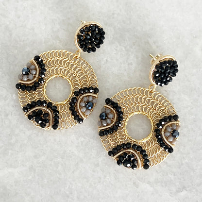 Black & Gold Metal Handmade Earrings