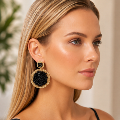 Black Modern and elegant Earrings