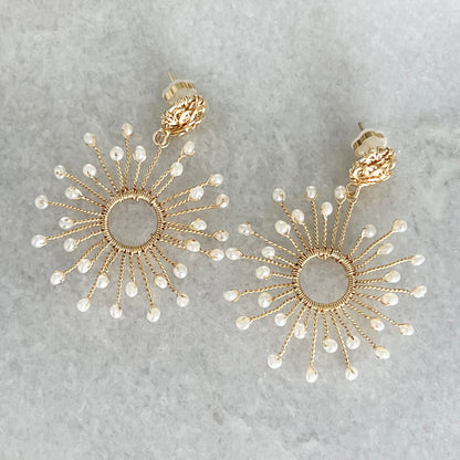 Pearl Sparks Handmade Earrings