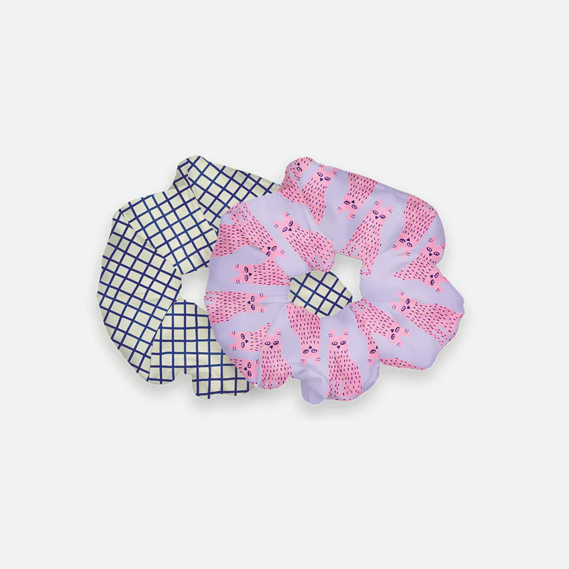 Happy Cat Duo Scrunchies