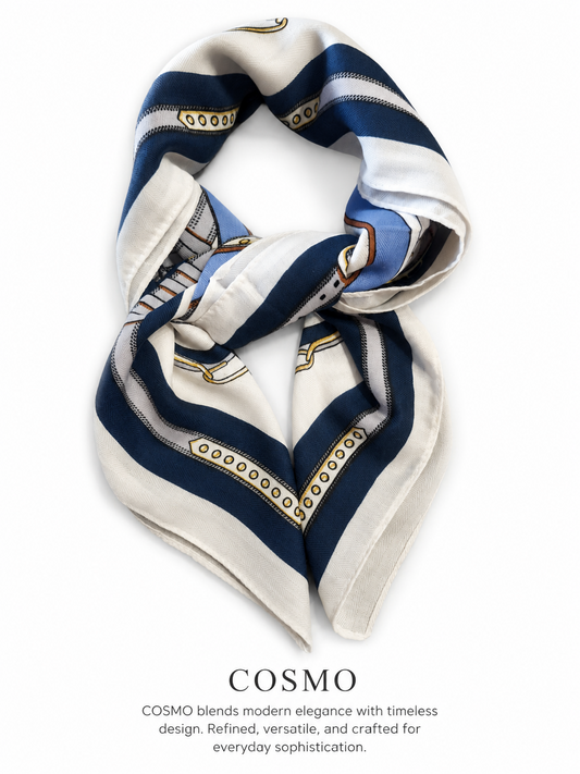 Blue  with Belt  Scarf (100% Polyster)