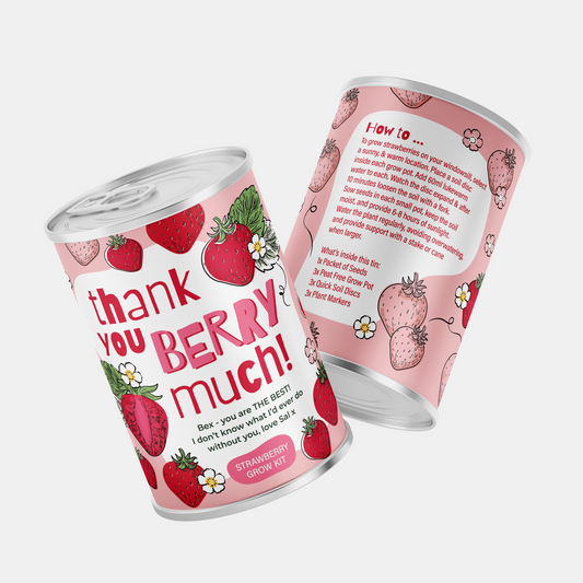 Thank You Berry Much Tin - Grow Your Own Berries | Personalise Me | Thank You Gift