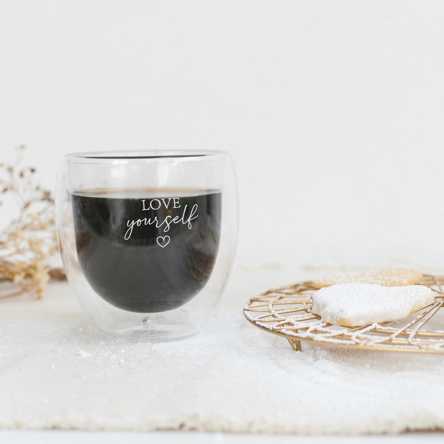 "Love Yourself" Thermoglass, 250 ml, Set Of 2