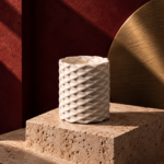 Ceramic Weave Beige Candle