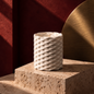 Ceramic Weave Beige Candle