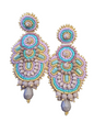 Handmade Lightweight Multicoloured Crystal Statement Earrings (YS15)
