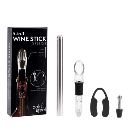 5-in-1 Deluxe Stainless Steel Wine Accessory Gift Set