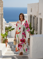 Fuchsia Bloom Long Sleeve Maxi Dress (S-M)