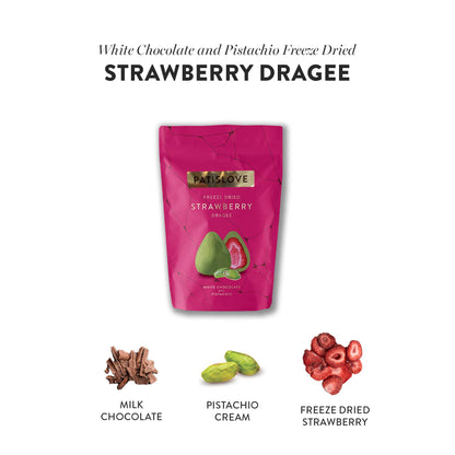 Pistachio White Chocolate Covered Freeze-Dried Strawberry
