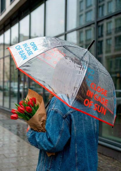 Transparent Umbrella "Open In Case Of..."