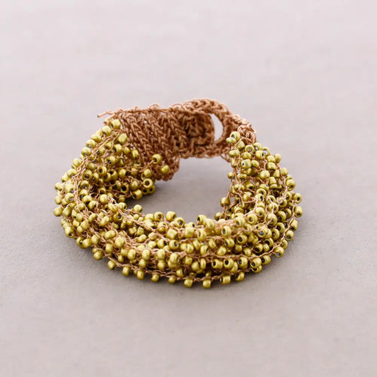 Multi-Strand Beaded Bracelet- Gold