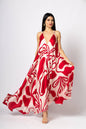 Airy Viscose Strap Dress with Open Back (One Size)