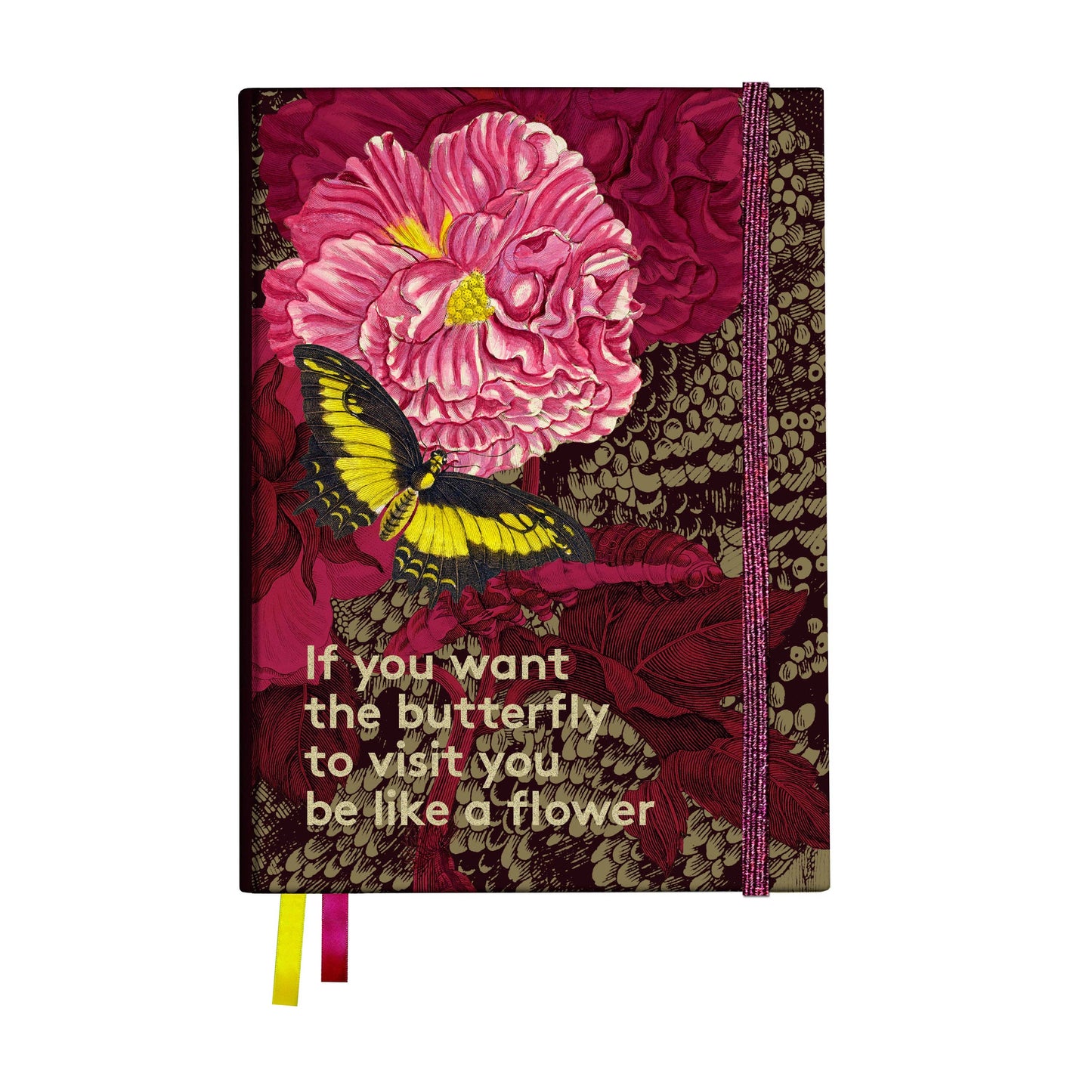 Cotton notebook - Butterfly & flowers