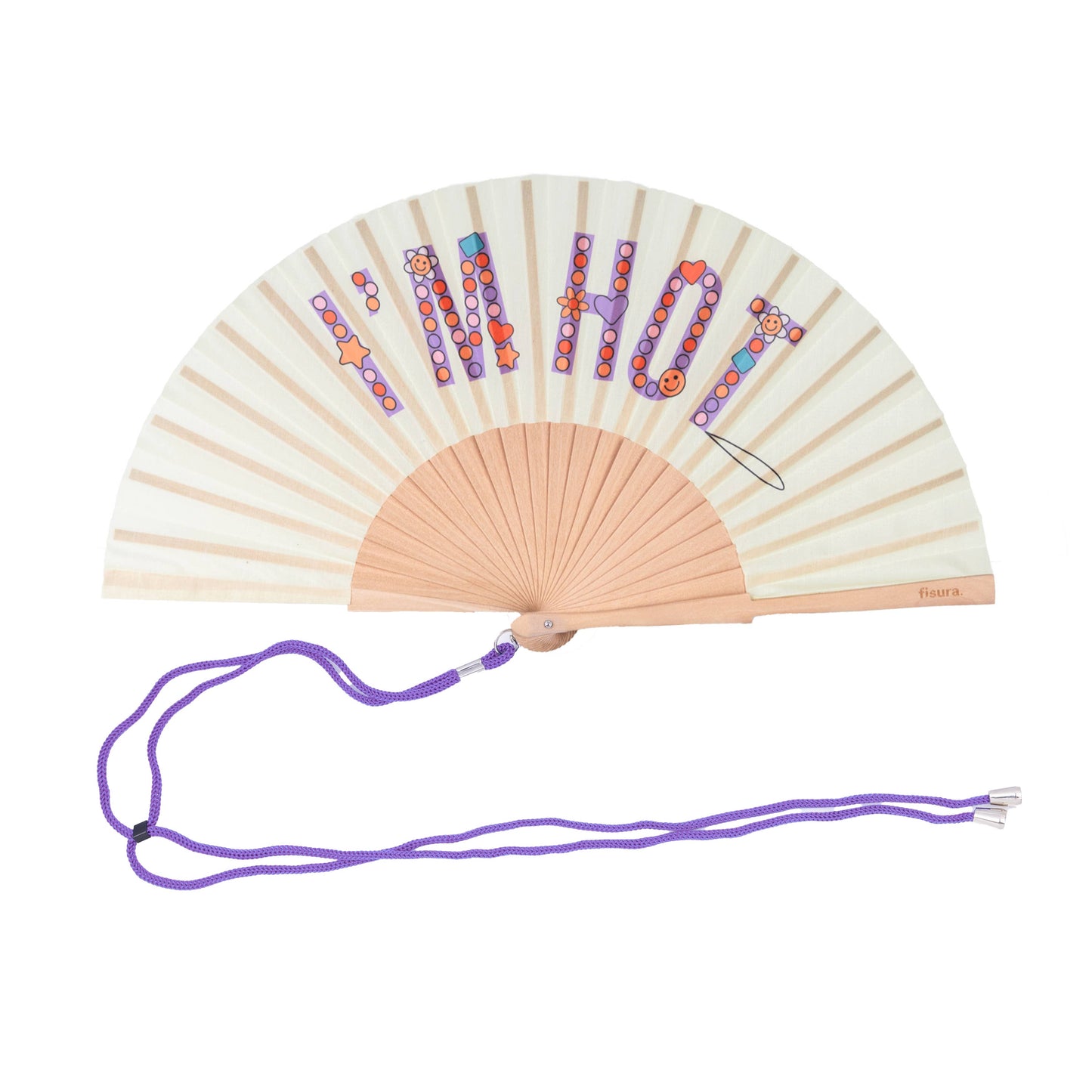 Beaded I'm Hot Hand Fan