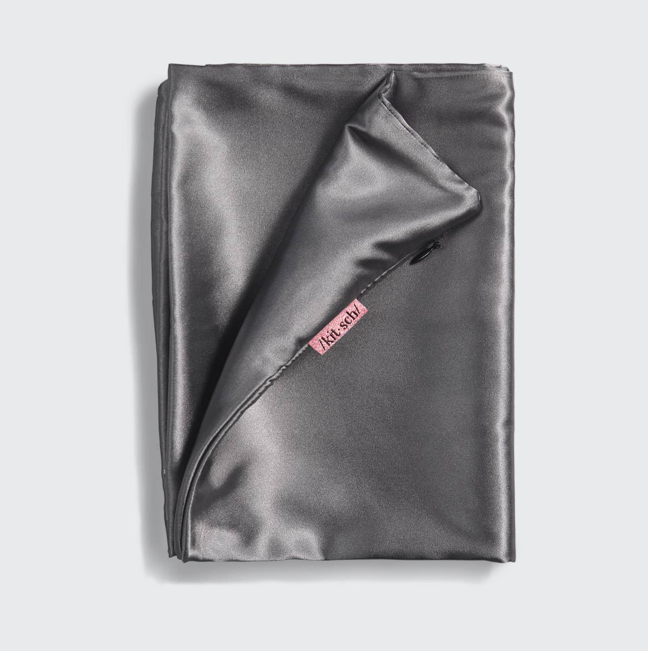 Dark Grey Satin Pillow Case (Standard)
