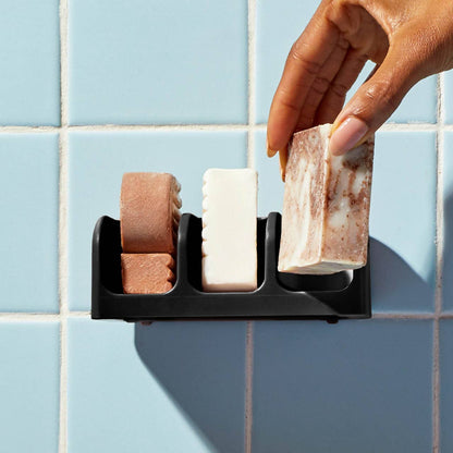 Black Self Draining Soap Dish