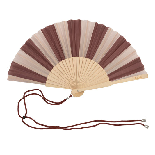 Brown and Beige Striped Fan