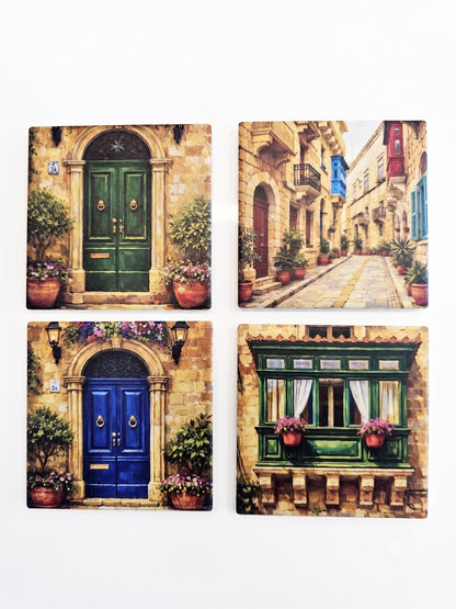Maltese Streets (Pack Of 4 Coasters)