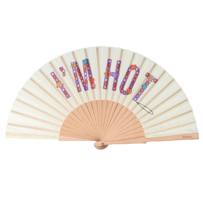 Beaded I'm Hot Hand Fan