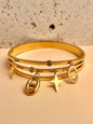 Triple Row Bangle Bracelet