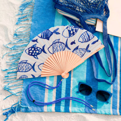 Hand Fan Drawing Fish