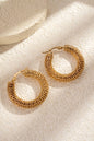 Gold-plated Braided Hoop Earrings (stainless steel )