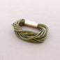 Multi-Strand Rubber Bracelet with Magnetic Clasp: Green