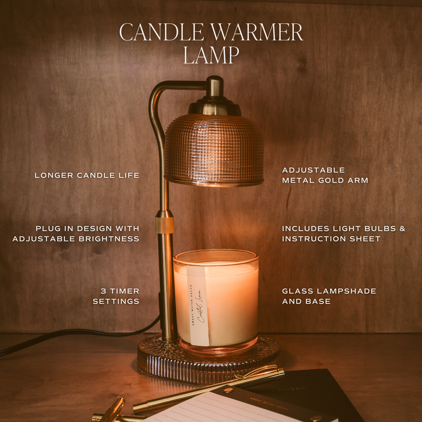 Candle Lamp Warmer (Gold)