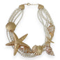 Starfish & Shell Pearl Necklace Summer Statement Jewelry