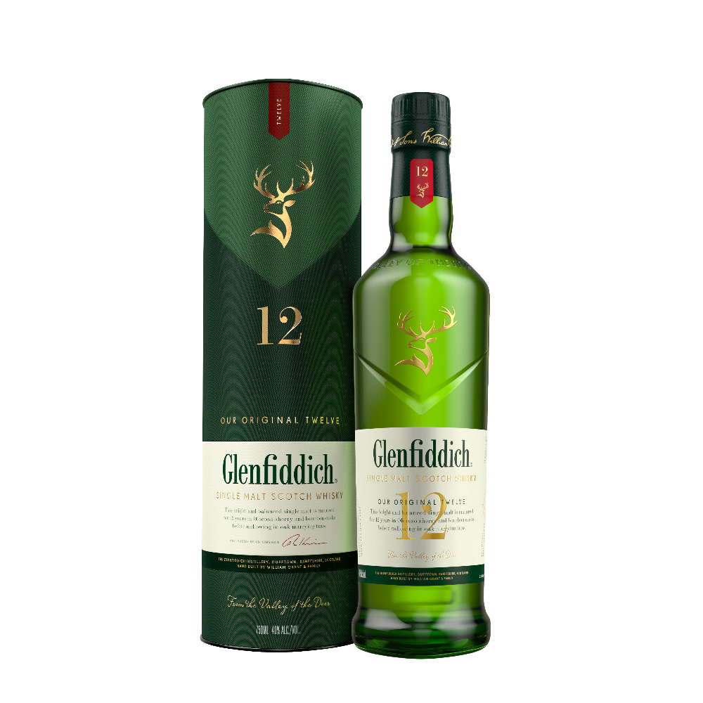 Glenfiddich Single Malt Scotch Whiskey 12 yrs.