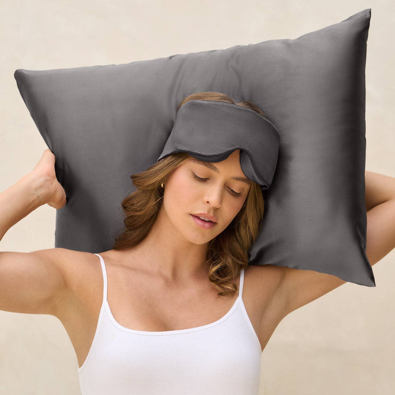 Charcoal Contour Pillow Eye Mask Black