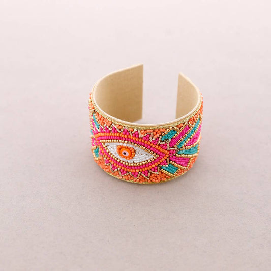 Adjustable Beaded Bracelet: Blue