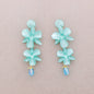 Resin Flower Earrings: Mint green