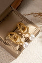 Baroque pearl hoop earrings stainless steel elegance