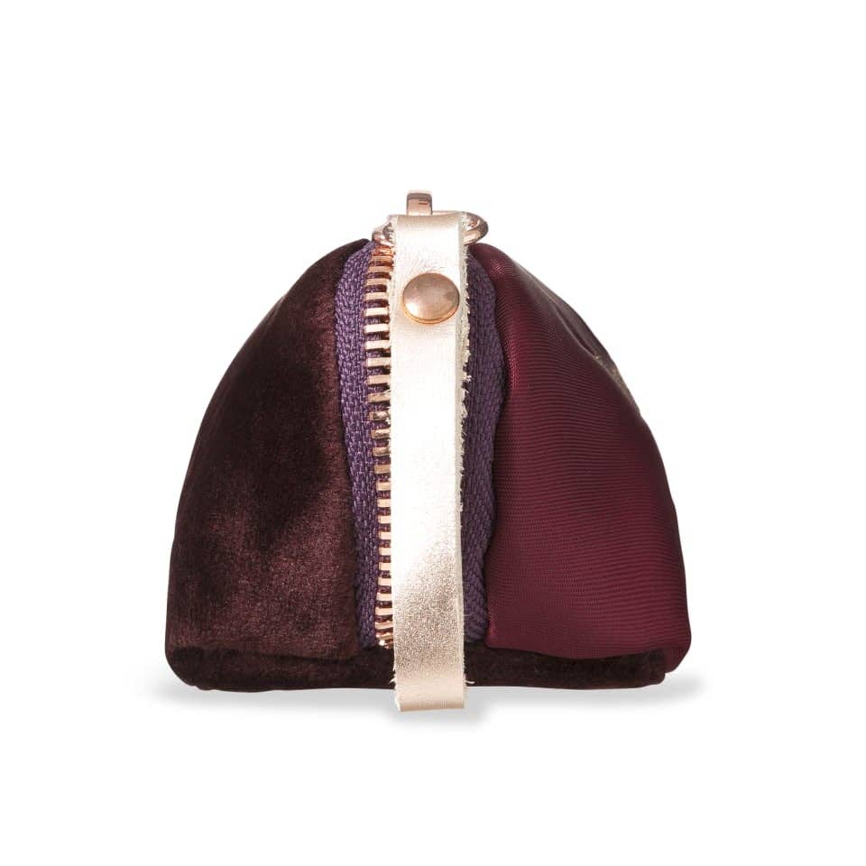 Satin-nylon velvet embroidered pencil case - beauty brains
