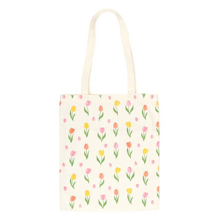 Spring Tulip Print Tote Bag