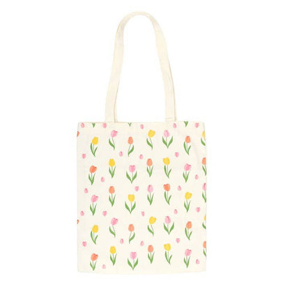 Spring Tulip Print Tote Bag