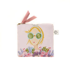 Blonde Flower Girl Zip Pocket