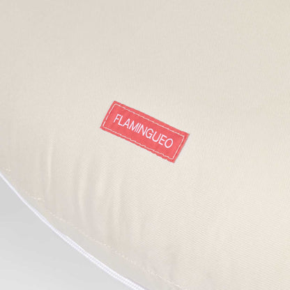 Large Round Bed Mattress With Headrest Beige