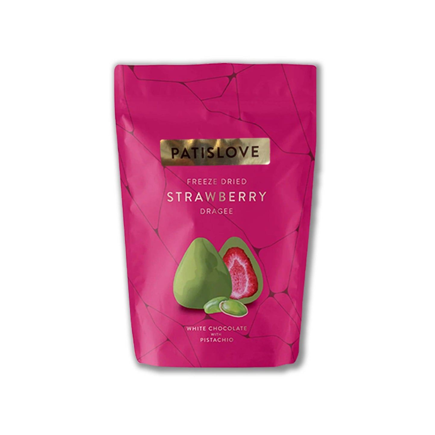 Pistachio White Chocolate Covered Freeze-Dried Strawberry