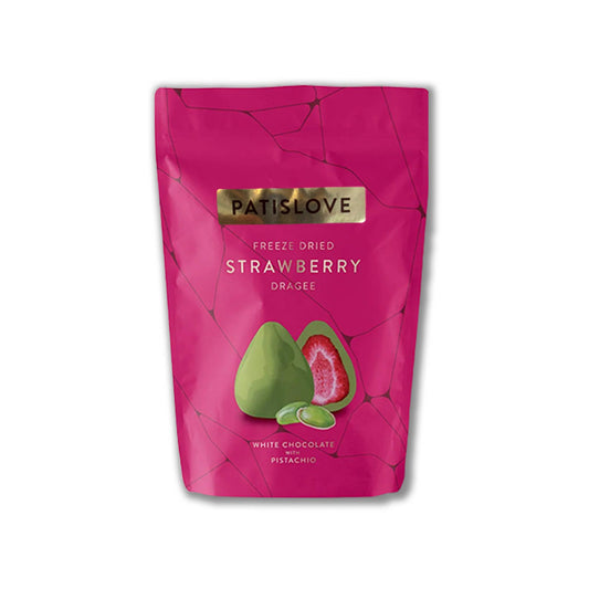 Pistachio White Chocolate Covered Freeze-Dried Strawberry