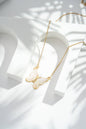 Women's Necklace Gold Plated Stainless Steel Mother-of-Pearl Butterfly: White