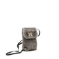 Mini Fur Crossbody Bag With CC Clasp-Grey