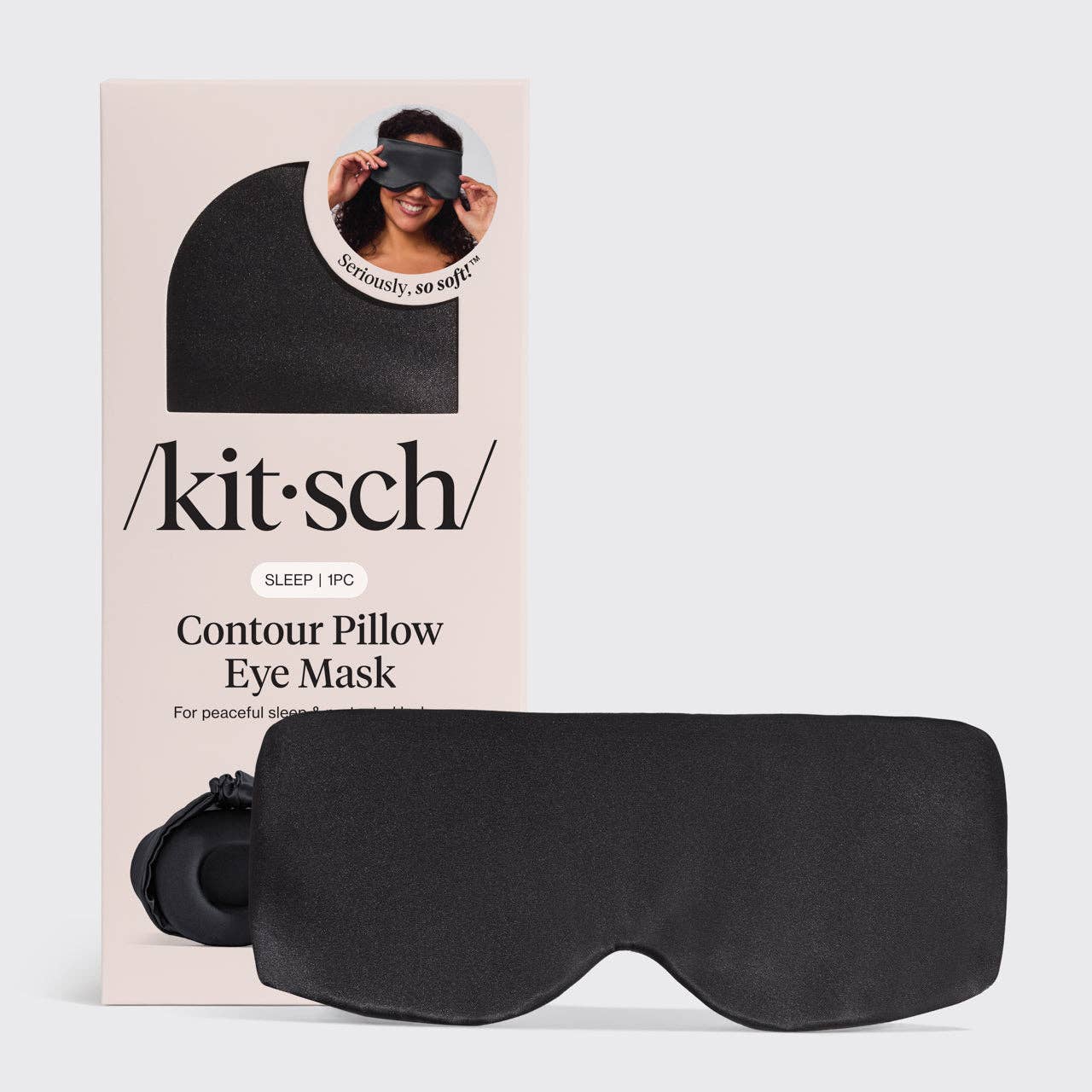 Charcoal Contour Pillow Eye Mask Black
