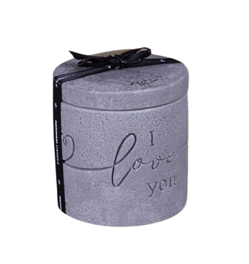 I Love You Cylinder Jar Small Grey
