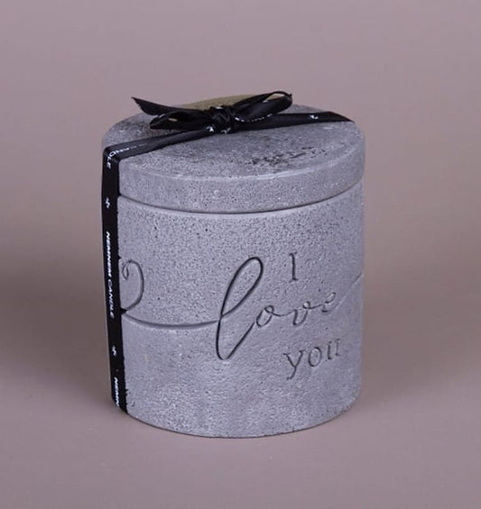 I Love you Cylinder Jar Small Grey