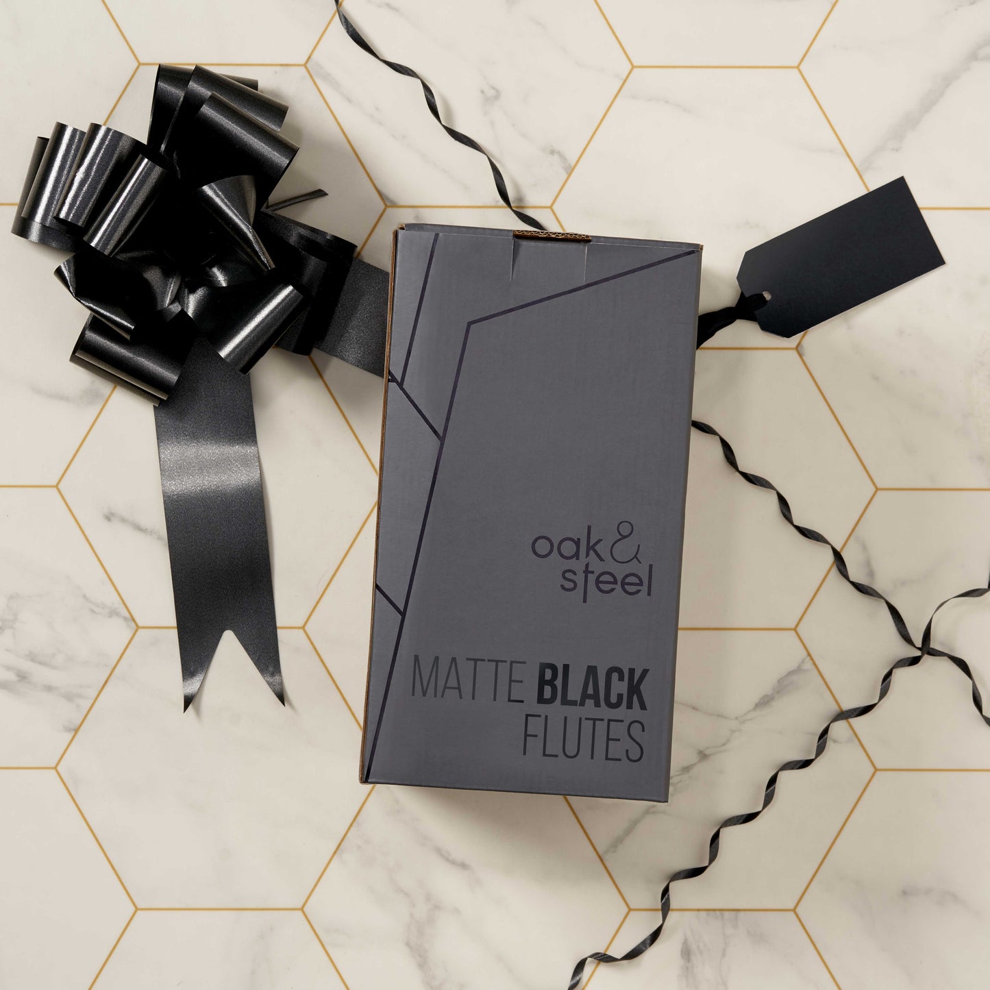 4 Matte Black Champagne Flutes