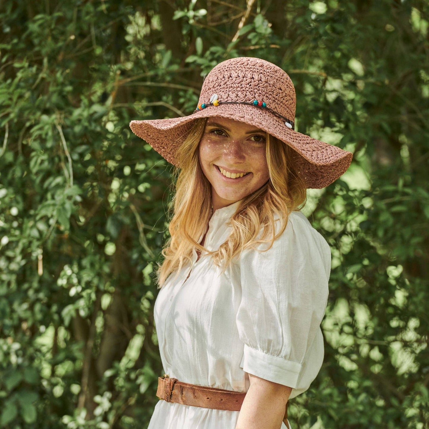 Summer Hat Salta Old Rose or Green (S-M)